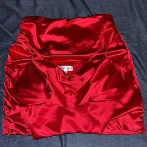 cute red 2 piece formal set